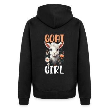 Ziegenliebhaber Kind Ranch Wolle Bauernhof Tierzucht - Unisex Premium Bio Zip Hoodie - Schwarz - Hinten - Nico (187cm)