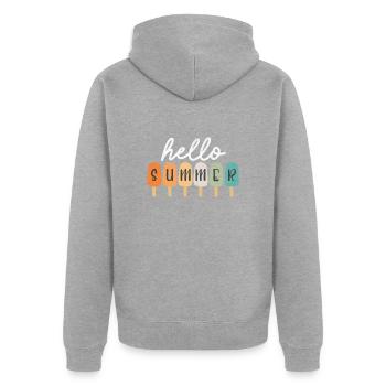 Glace - Veste à capuche bio Premium Unisexe - gris chiné - Dos - Nico (187cm)