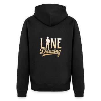Linedance Country Line Dancer Linedancing Geschenk - Unisex Premium Bio Zip Hoodie - Schwarz - Hinten - Nico (187cm)