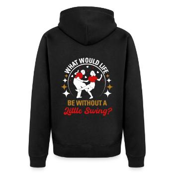 Lindy Hop Swing Tanz Paar Tänzer Swing Tanz - Unisex Premium Bio Zip Hoodie - Schwarz - Hinten - Nico (187cm)