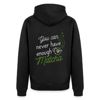 Amateur de thé vert, japonais - Veste à capuche bio Premium Unisexe - noir - Dos - Nico (187cm)