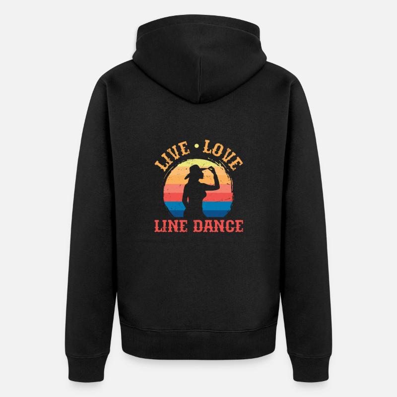 Linedance Country Line Dancer Linedancing Gift - Unisex Premium Organic Zip Hoodie - black