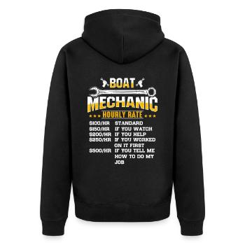 Maschinenbauingenieur Ingenieur Beruf - Unisex Premium Bio Zip Hoodie - Schwarz - Hinten - Nico (187cm)