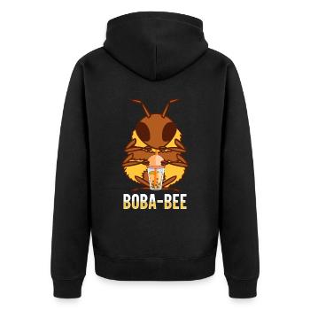 Bubble Tea Drink Pearl Milk Tea Lover Kawaii - Unisex Premium Organic Zip Hoodie - black - Back - Nico (187cm)