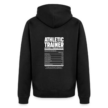 Sports Physician - Unisex Premium Organic Zip Hoodie - black - Back - Nico (187cm)