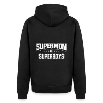 Mutter Von Jungs Beste Mama aller Zeiten - Unisex Premium Bio Zip Hoodie - Schwarz - Hinten - Nico (187cm)