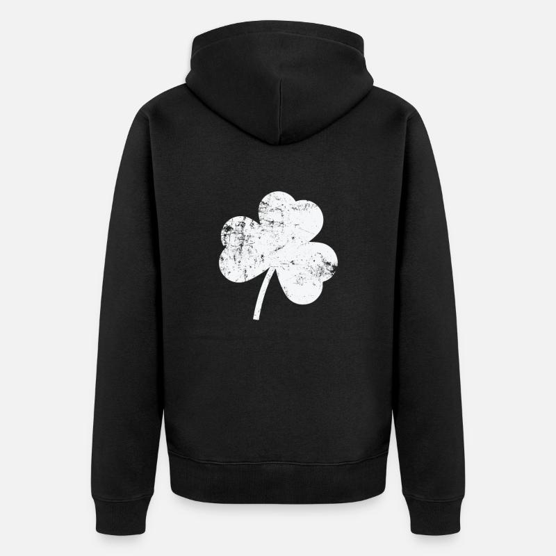 Shamrock Saint-Patrick Irlandais - Veste à capuche bio Premium Unisexe - noir
