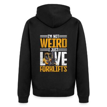 Forklift Driver Forklift Driver Love Forklifts - Unisex Premium Organic Zip Hoodie - black - Back - Nico (187cm)
