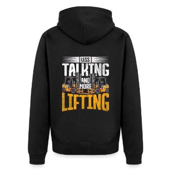 Forklift driver Forklift driver - Unisex Premium Organic Zip Hoodie - black - Back - Nico (187cm)