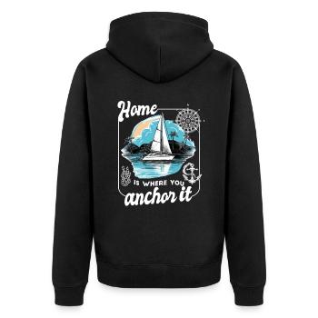 marin voilier voilier voilier voilier yacht - Veste à capuche bio Premium Unisexe - noir - Dos - Nico (187cm)