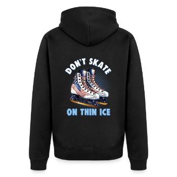 Patineur sur glace Patinage sur glace Patinage sur glace - Veste à capuche bio Premium Unisexe - noir - Dos - Nico (187cm)