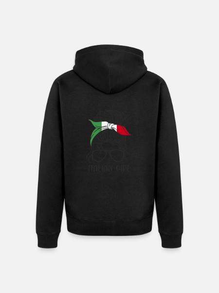 Fille italienne - Veste à capuche bio Premium Unisexe - noir
