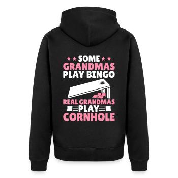 Drôle de joueur de cornhole Corn Hole - Veste à capuche bio Premium Unisexe - noir - Dos - Nico (187cm)