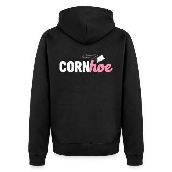 Funny Cornhole Girl Player Corn Hole - Veste à capuche bio Premium Unisexe - noir - Dos - Nico (187cm)