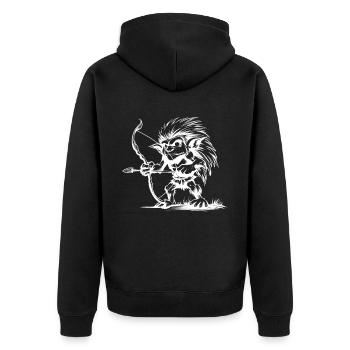 Mythical Monster - Cryptid Monster - Funny - Unisex Premium Organic Zip Hoodie - black - Back - Nico (187cm)