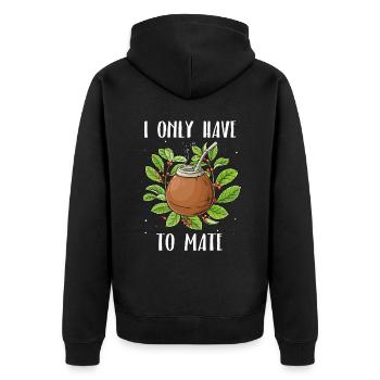 Mate Tee - Unisex Premium Bio Zip Hoodie - Schwarz - Hinten - Nico (187cm)