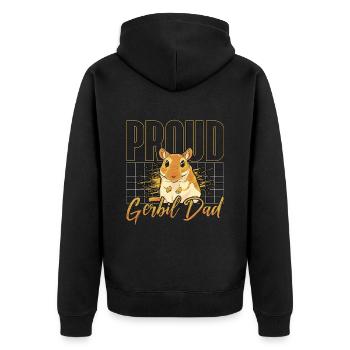 Gerbil Proud Gerbil Dad Gerbillinae Rodent Animals - Unisex Premium Organic Zip Hoodie - black - Back - Nico (187cm)