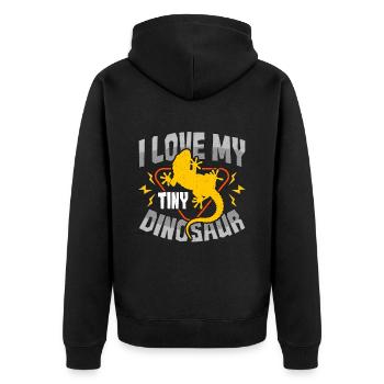 Leopard Gecko I Love My Tiny Dinosaur Lizard Lover - Unisex Premium Organic Zip Hoodie - black - Back - Nico (187cm)