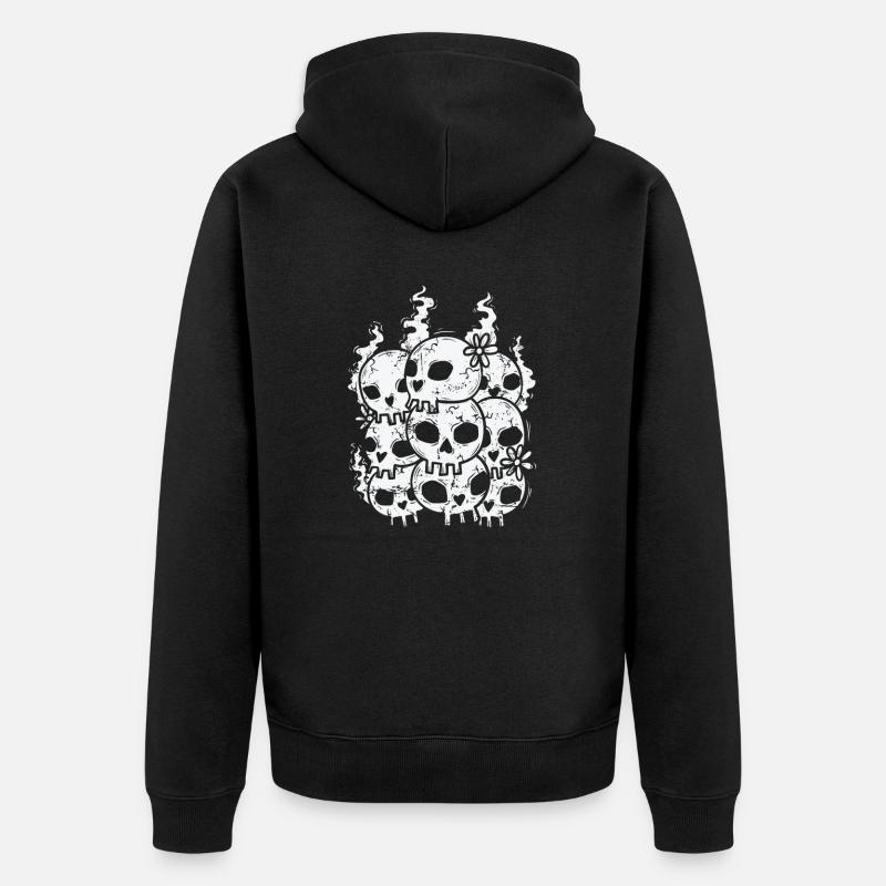 Bone Skull Style gothique - Veste à capuche bio Premium Unisexe - noir