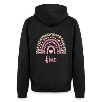 Fine Regenbogen Name Geburtstag Fine - Unisex Premium Bio Zip Hoodie - Schwarz - Hinten - Nico (187cm)