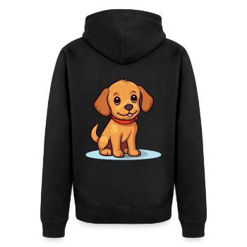 Niedliches Hundedesign für Hundebesitzer - Unisex Premium Bio Zip Hoodie - Schwarz - Hinten - Nico (187cm)