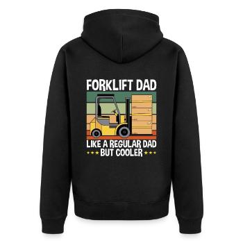 Forklift driver and father - Unisex Premium Organic Zip Hoodie - black - Back - Nico (187cm)