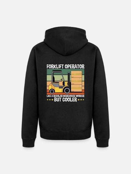 Forklift Operator Gabelstaplerfahrer - Unisex Premium Bio Zip Hoodie - Schwarz