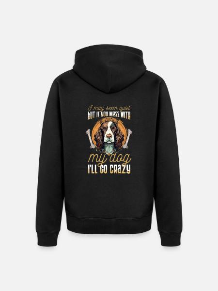Hunderasse Englisch Springer-Spaniel - Unisex Premium Bio Zip Hoodie - Schwarz