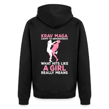 Arts martiaux de Krav Maga - Veste à capuche bio Premium Unisexe - noir - Dos - Nico (187cm)