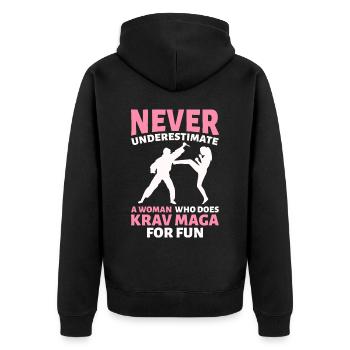 Arts martiaux de Krav Maga - Veste à capuche bio Premium Unisexe - noir - Dos - Nico (187cm)