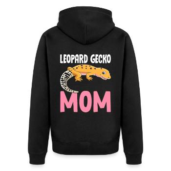 Eidechsenmama Reptil - Unisex Premium Bio Zip Hoodie - Schwarz - Hinten - Nico (187cm)