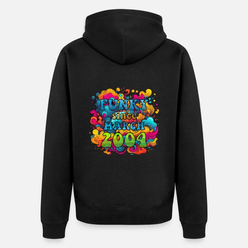 Funky Anniversaire : Mars 2004 - Psychadelic - Veste à capuche bio Premium Unisexe - noir
