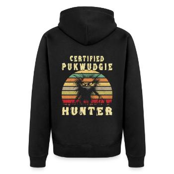 Chasseur certifié Pukwudgie - Cryptozoologie - - Veste à capuche bio Premium Unisexe - noir - Dos - Nico (187cm)