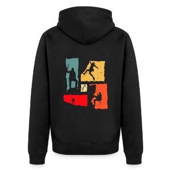 Grimpeur Rétro Escalade - Veste à capuche bio Premium Unisexe - noir - Dos - Nico (187cm)