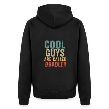 Les mecs cool s’appellent bradley - Veste à capuche bio Premium Unisexe - noir - Dos - Nico (187cm)