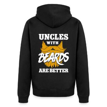 Amant barbe Homme barbu Oncle - Veste à capuche bio Premium Unisexe - noir - Dos - Nico (187cm)