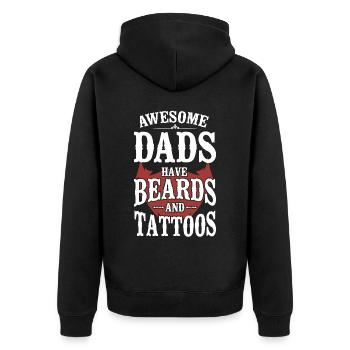 Amant barbe Homme barbu Papa - Veste à capuche bio Premium Unisexe - noir - Dos - Nico (187cm)