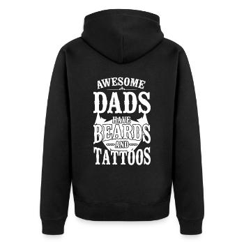 Beard Lover Bearded Man Dad - Unisex Premium Bio Zip Hoodie - Schwarz - Hinten - Nico (187cm)
