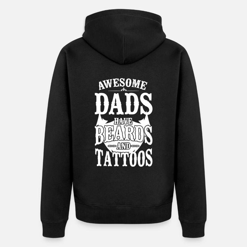 Beard Lover Bearded Man Dad - Unisex Premium Bio Zip Hoodie - Schwarz