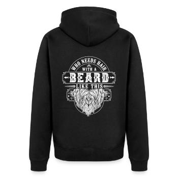 Beard Lover Bearded Man Who Needs - Unisex Premium Organic Zip Hoodie - black - Back - Nico (187cm)
