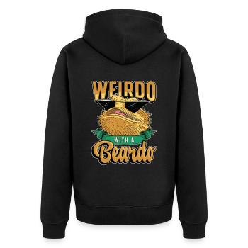 Bearded Dragon Weirdo avec un amant de lézard barbe - Veste à capuche bio Premium Unisexe - noir - Dos - Nico (187cm)