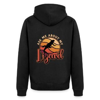 Dragon barbu Posez-moi des questions sur mes reptiles lézards - Veste à capuche bio Premium Unisexe - noir - Dos - Nico (187cm)