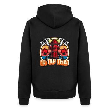 Chef pompier Je ferais appel à ce service d’incendie rétro - Veste à capuche bio Premium Unisexe - noir - Dos - Nico (187cm)