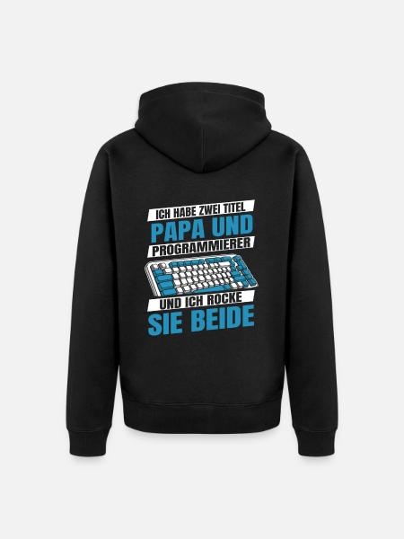 Entwickler Coder Programmierer Vater - Unisex Premium Bio Zip Hoodie - Schwarz