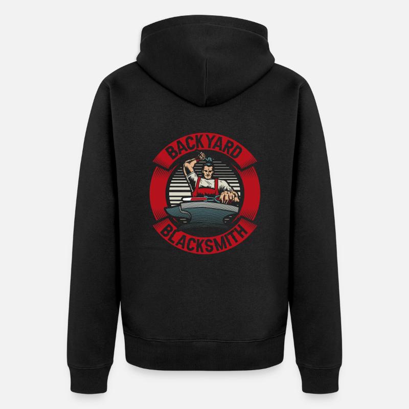 Backyard Blacksmith Blacksmith Forging - Unisex Premium Bio Zip Hoodie - Schwarz