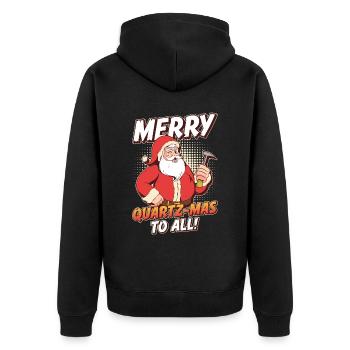 Geologe Steinsammler Steine Geologie Mineralien - Unisex Premium Bio Zip Hoodie - Schwarz - Hinten - Nico (187cm)