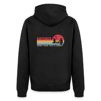 Barman plus qu’un barman amateur Mixologiste - Veste à capuche bio Premium Unisexe - noir - Dos - Nico (187cm)
