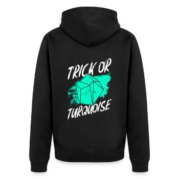 Geologe Steinsammler Steine Geologie Halloween - Unisex Premium Bio Zip Hoodie - Schwarz - Hinten - Nico (187cm)