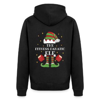 Le fitness fanatique d’elfe fitness - Veste à capuche bio Premium Unisexe - noir - Dos - Nico (187cm)