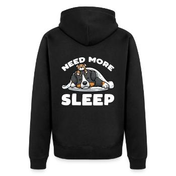 Berner Sennenhund Hund Bouvier Bernois Schlafen - Unisex Premium Bio Zip Hoodie - Schwarz - Hinten - Nico (187cm)